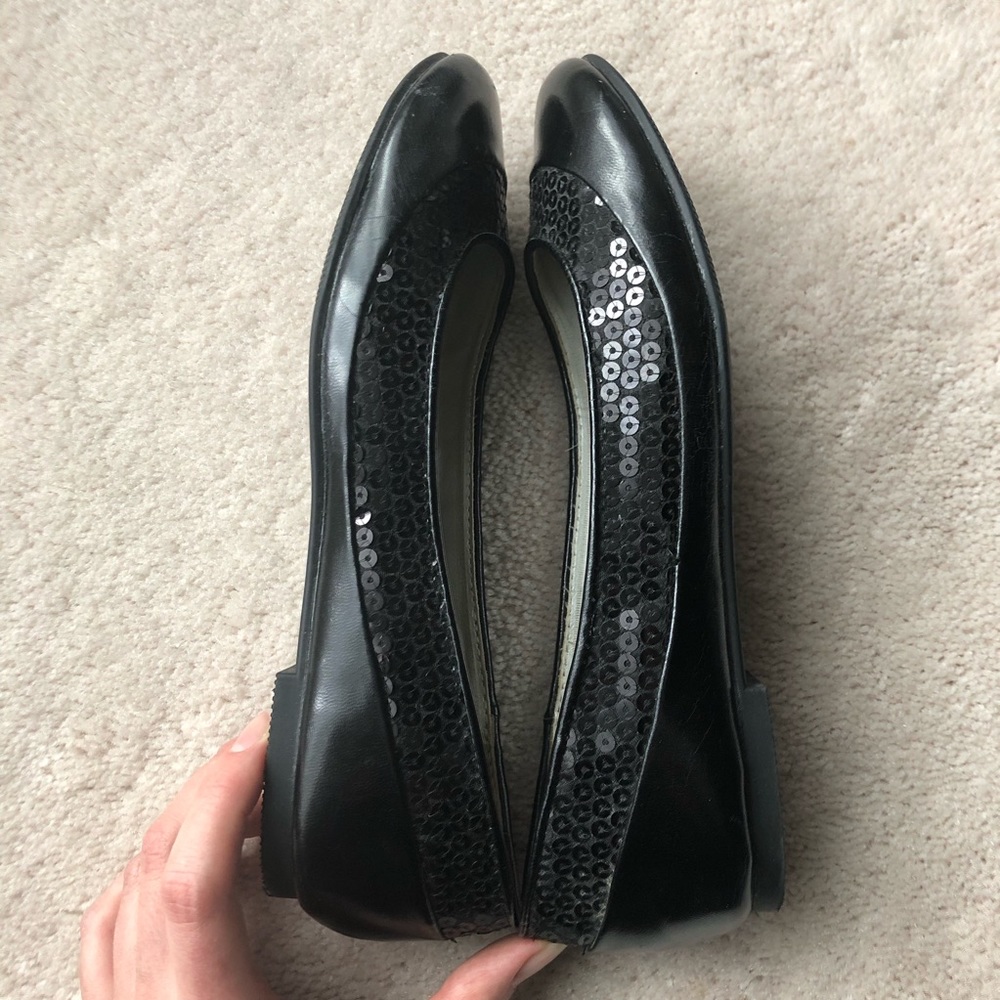 Black flats with sequins